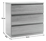 Jenson 3 Drawer Chest -Black Oak Effect | Dark Wood Look