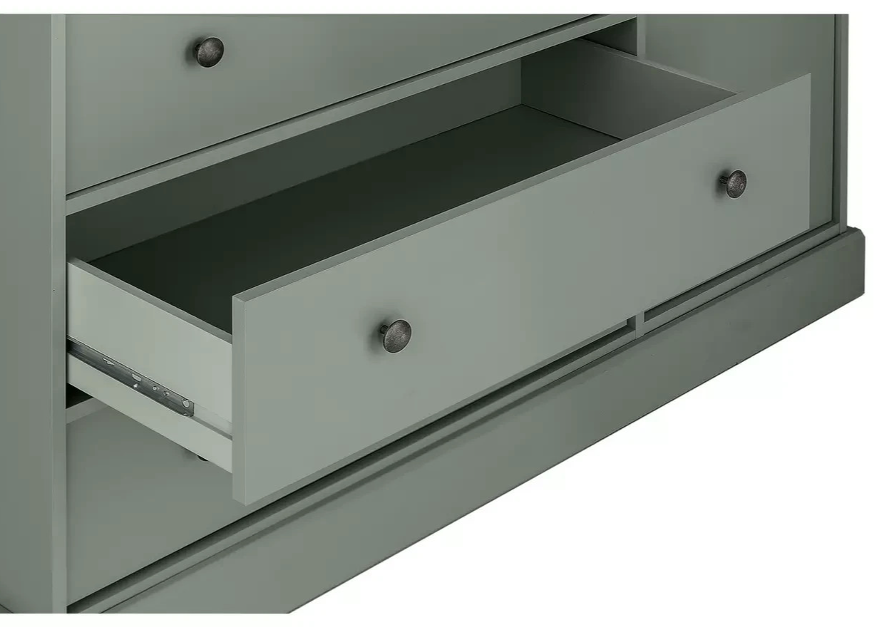 Home Kensington 3 Door 3 Drawer Wardrobe - Sage Green | Clothing Organization