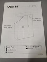 Home Oslo 3 Door Mirror Wardrobe - White (B GRADE 1072.)
