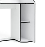 Ultimate Controller Gaming Desk Black and White | Modern PC Gaming Desk for Home