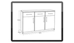 Anderson 3 Door 3 Drawer Sideboard - Black ( B Grade 68181 - 68182 )