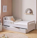 Home Ronnie Toddler Single Storage Bed Frame White | Kids Bedroom Furniture Beds