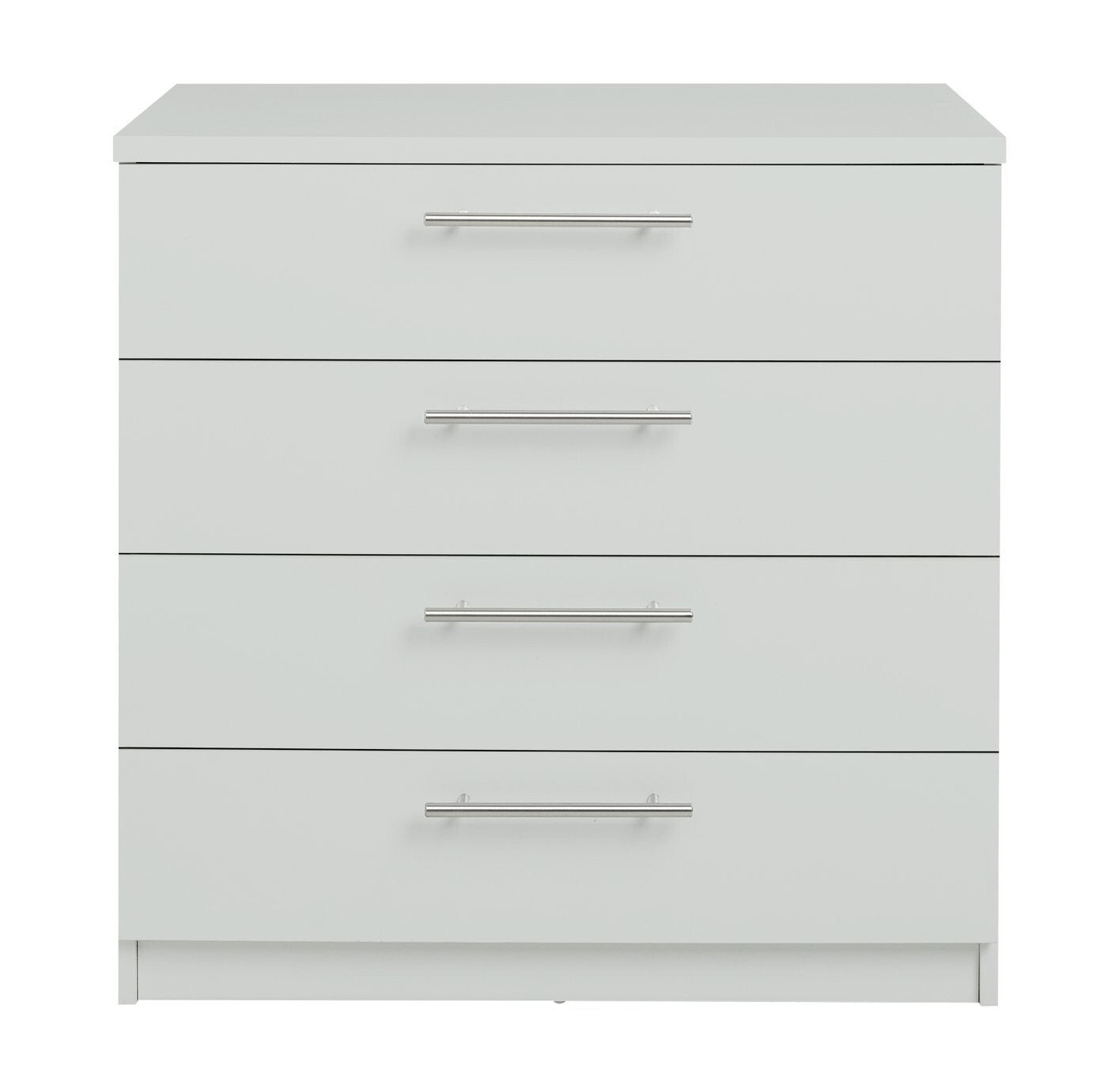 Home Brisbane 4 Drawer Chest Grey | Modern Storage Dresser Space Saver Furniture