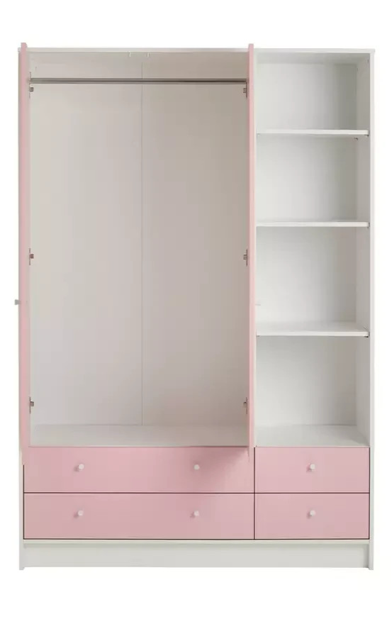 Kids Malibu 2 Door 4 Drawer Wardrobe - Pink (B GRADE 1076)