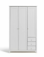 Home Scandinavia 3 Door 3 Drawer Wardrobe White | Large Bedroom Storage Unit