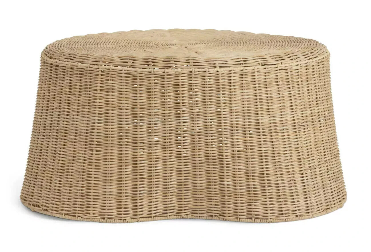 Habitat 60 Kaya Coffee Table - Natural | Rattan Round Table, Boho Living Room