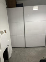 Holsted 200cm Sliding Wardrobe White Gloss | Bedroom Storage Furniture Unit