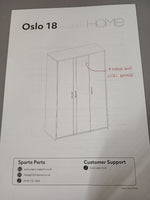 Home Oslo 3 Door Mirror Wardrobe - White (B GRADE 1073.)
