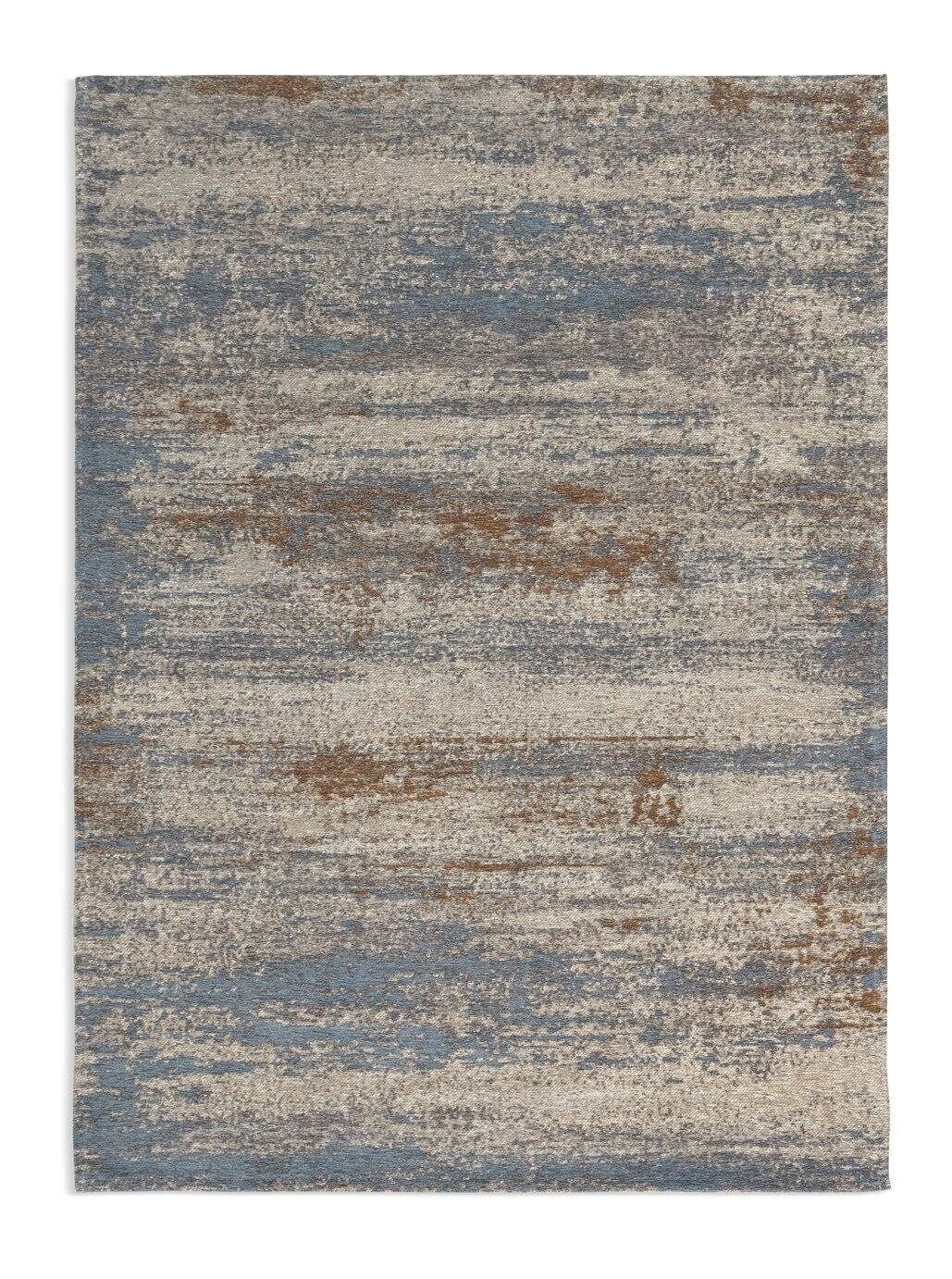 Habitat Distressed Abstract Blue Flatweave Rug - 230x160cm