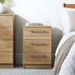 Brisbane 3 Drawer Bedside - Oak
