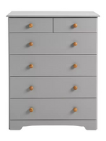 Home Nordic 6 Drawer Chest Grey | Wooden Storage Unit Bedroom Furniture