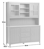 Bournemouth 4 Door 3 Drawer Sideboard Dresser Blue | Storage Cabinet Furniture