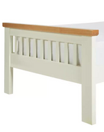 Aubrey Single Wooden Bed Frame Two Tone | Shaker Style Solid Pine Cream Oak