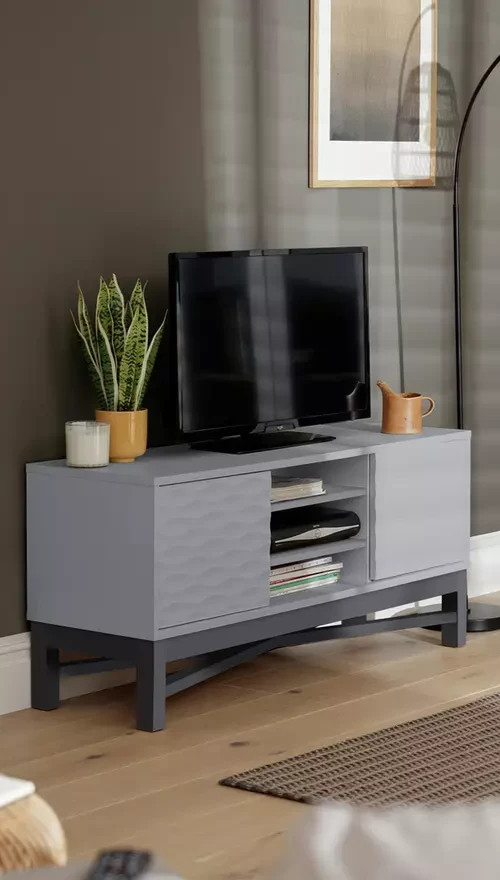 Zander Textured TV Unit - Grey (B Grade)