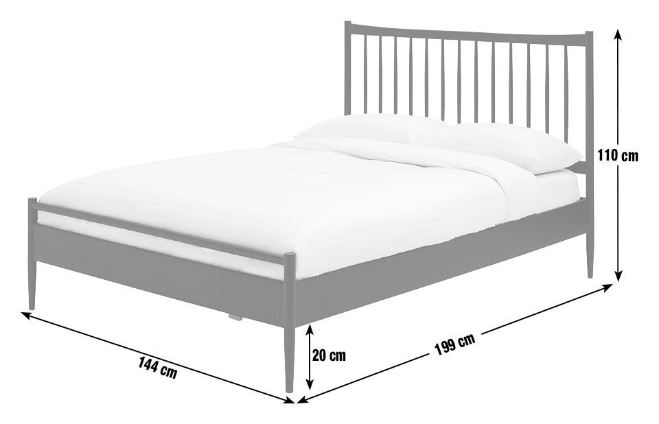Chiltern Spindle Double Wooden Bed Frame - White | Harmonious Sleep Setup