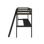 Home Gaming High Sleeper Frame With Desk – Black | Modern Teen Interior