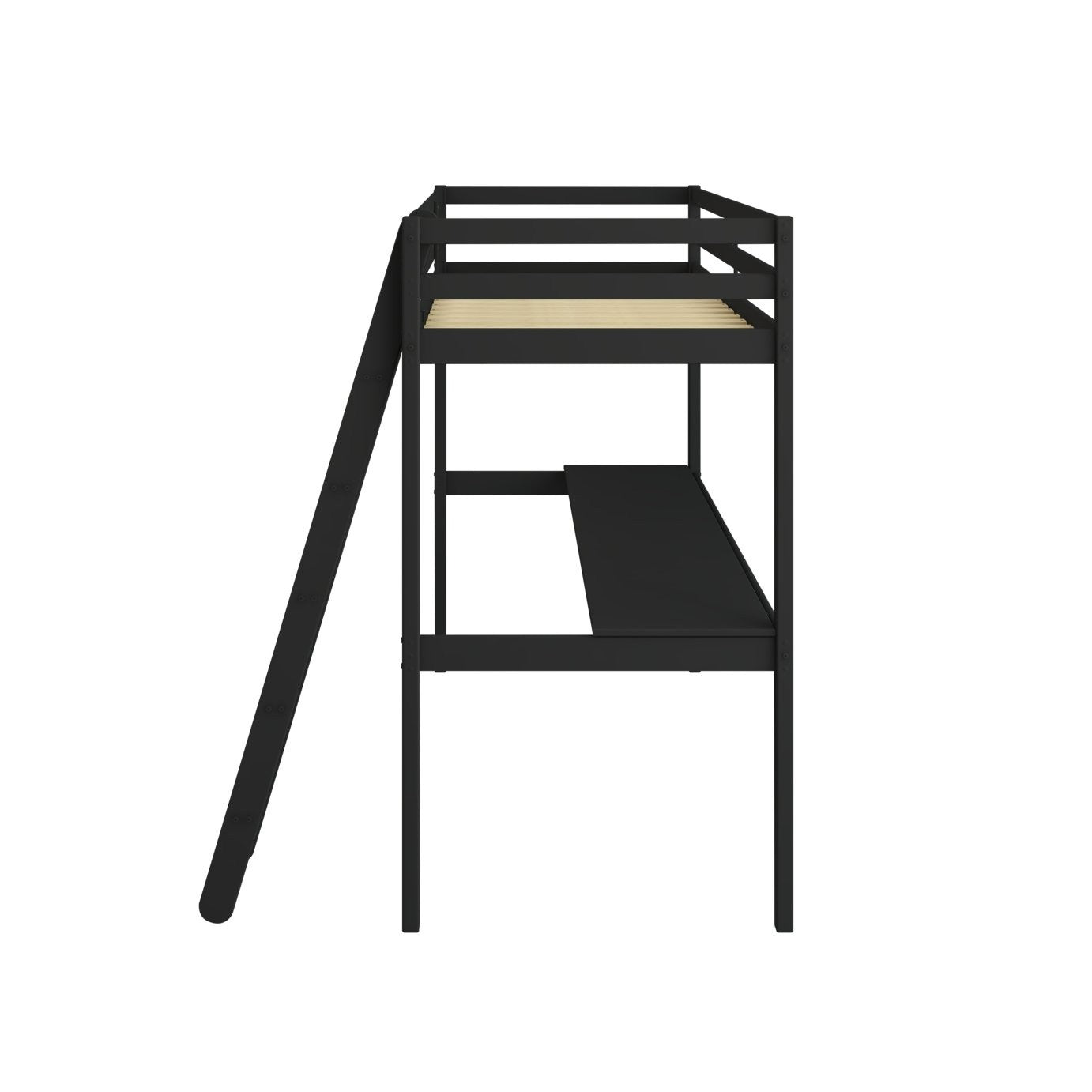 Home Gaming High Sleeper Frame With Desk – Black | Modern Teen Interior