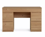 Home Jenson Double Pedestal Dressing Table Oak Effect | Vanity Makeup Table