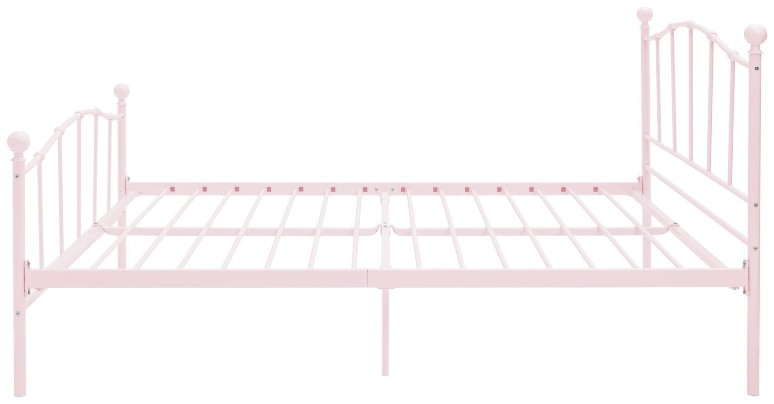 Home Fleur Double Metal Bed Frame - Pink