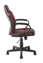 Faux Leather Mid Back Gaming Chair - Red & Black
