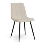 Cobin Pair of Boucle Dining Chairs - White | Comfortable white boucle chairs
