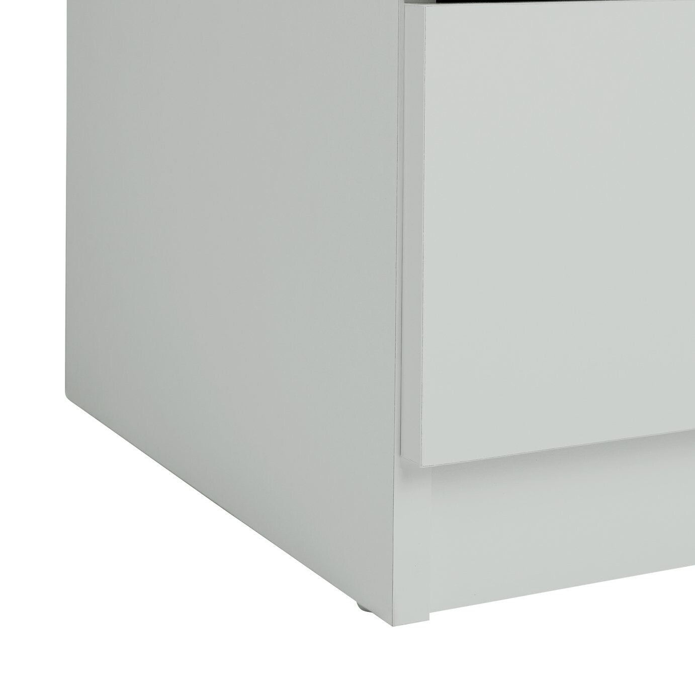 Home Brisbane 4 Drawer Chest Grey | Modern Storage Dresser Space Saver Furniture