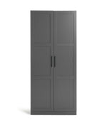 Habitat Munich Panelled 2 Door Wardrobe - Anthracite ( B Grade 33394 - 33397 )