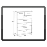 Home Hallingford 5+2 Drawer Chest - Anthracite | narrow tall drawer unit