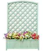 Wooden Lattice Planter - Green