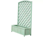 Wooden Lattice Planter - Green