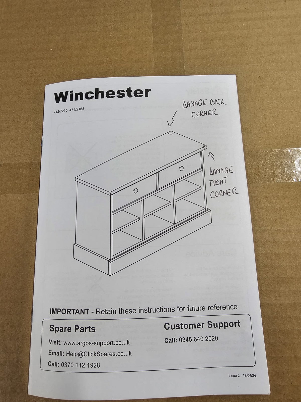 Home Winchester Shoe Storage Bench - Cream (B Grade)