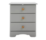 Nordic 3 Drawer Bedside Table - Grey