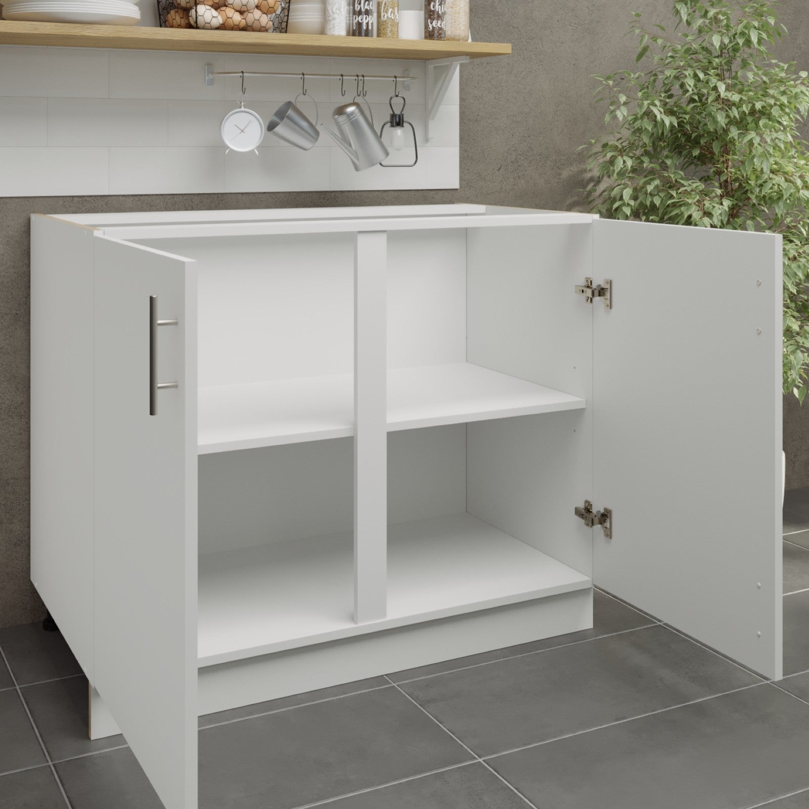 JD Greta Adjustable Legs Kitchen Base Unit 1000mm - White Matt A-