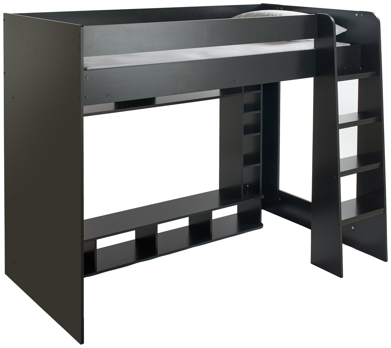 Gaming High Sleeper Bed - Black | Multimedia Room Station