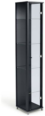 Home 4 Shelf 1 Door Display Cabinet - Black | Minimalist Interior Look
