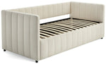 Home Pandora Velvet Trundle Day Bed - Cream | Practical Guest Setup