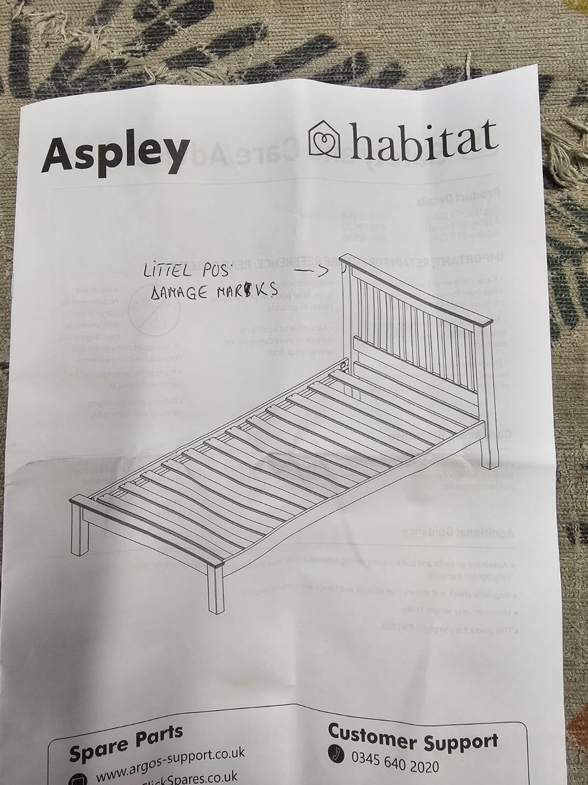 Home Aspley Single Wooden Bed Frame - Oak ( B Grade )
