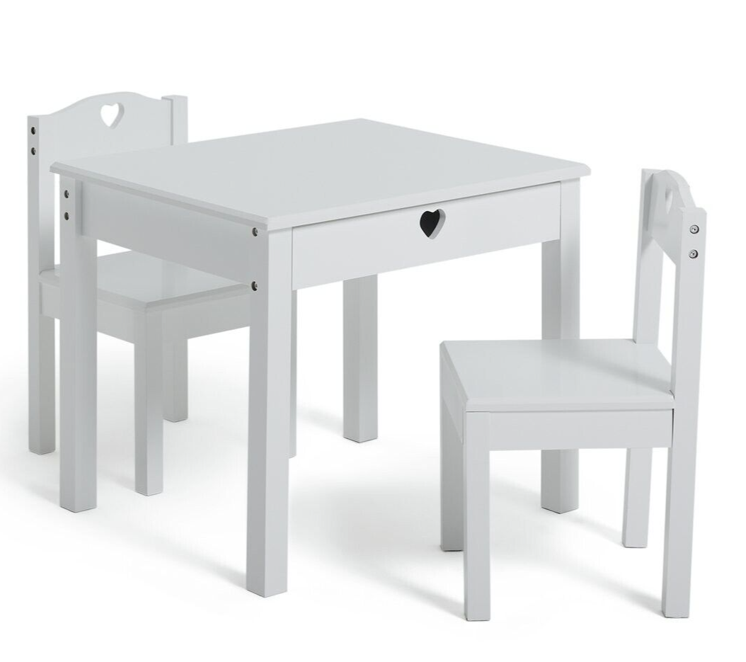 Mia Kids Table & 2 Chairs - White ( B Grade 36460 )