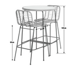 Habitat 2 Seater Bamboo Garden Bar Bistro Set | Outdoor Patio Table Chairs