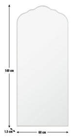 Vintage Full Length Curved Mirror - Gold - 140x60cm