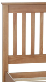 Aspley Single Wooden Bed Frame - Oak Stain | Kids Bedroom Furniture or Guest Bed
