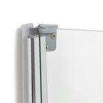 Half Frame Radius Bath Screen - Silver