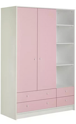 Kids Malibu 2 Door 4 Drawer Wardrobe - Pink (B GRADE 1076)
