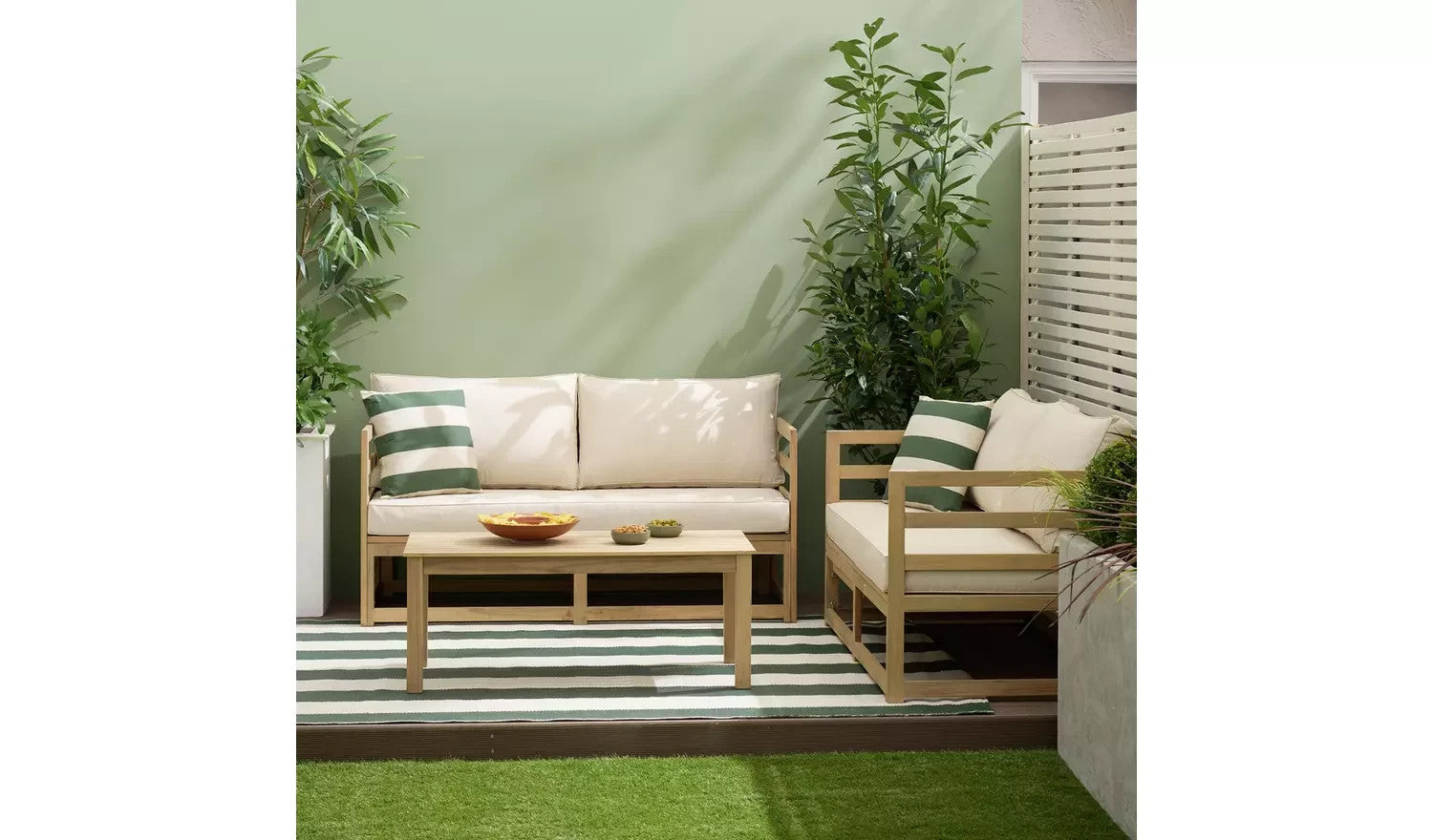 Evissa 5 Seater Wooden Garden Corner Sofa Set (B Grade)