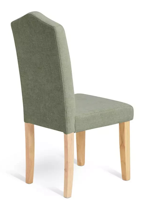Home Midback Pair of Fabric Dining Chairs Green | Modern Kitchen Dining Seating 
