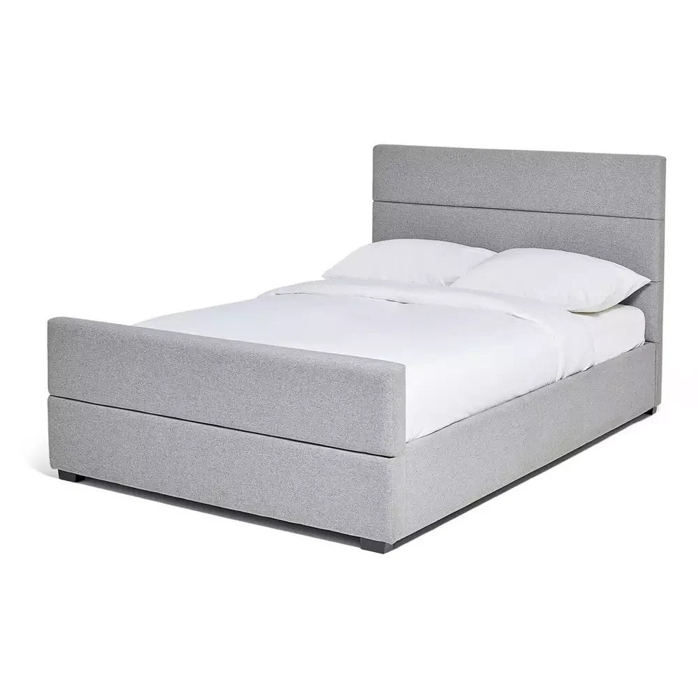 Costa Fabric Double Ottoman Bed Frame - Grey (S)