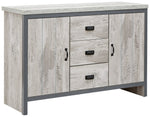 GFW Boston 2 Door 3 Drawer Sideboard - Grey | Modern Living Storage