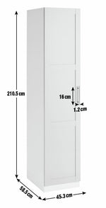 Munich Panelled 1 Door Wardrobe - Anthracite | Tall Slim Storage Cabinet