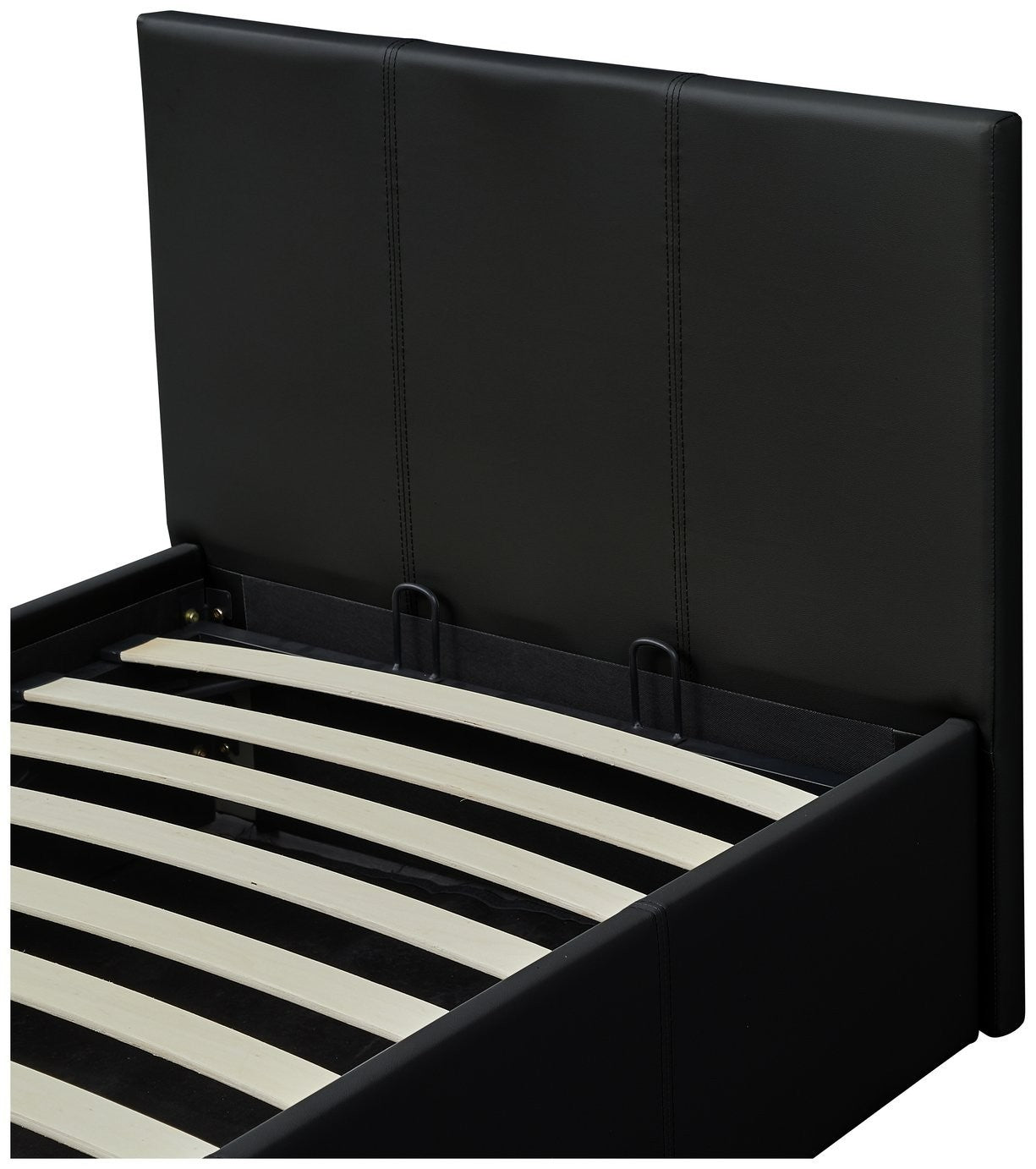Lavendon Single End Open Ottoman Bed Frame -Black | single storage bed black
