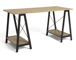 Habitat Trestle Table Office Desk Oak Effect | Industrial Style Home Office Desk